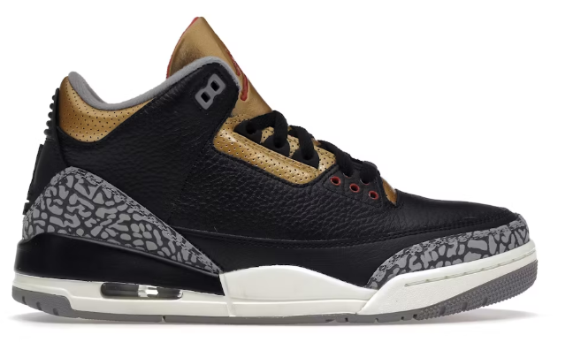Jordan 3 Retro Black Cement Gold (Women's) SZ 9.5W/8M MISSING LID