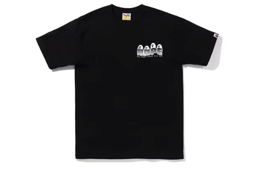 BAPE Distortion Tee Black Green Sz S