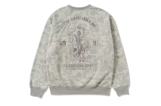 BAPE x Alpha Industries Crewneck Olivedrab Sz 2XL