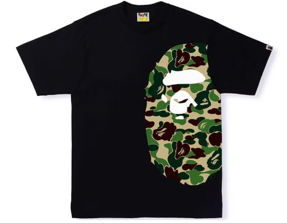 BAPE ABC Camo Side Big Ape Head Tee Black/Green SZ XL