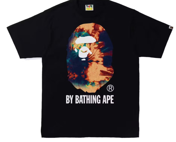 BAPE Tie Dye By Bathing Ape Tee Black/Navy SZ XXL