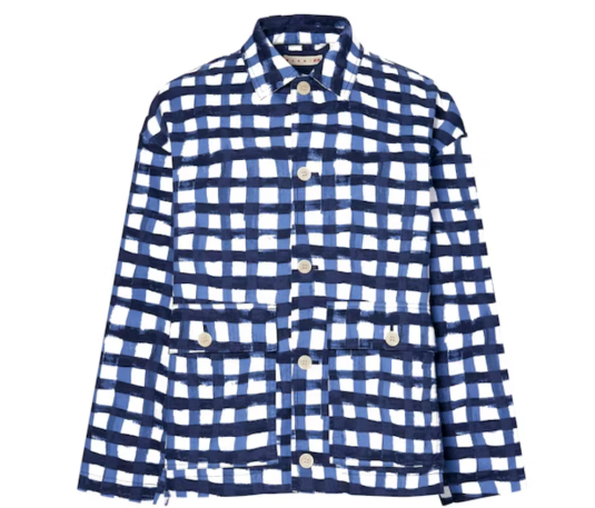 Uniqlo x MARNI Oversized Check Utility Jacket Blue SZ L