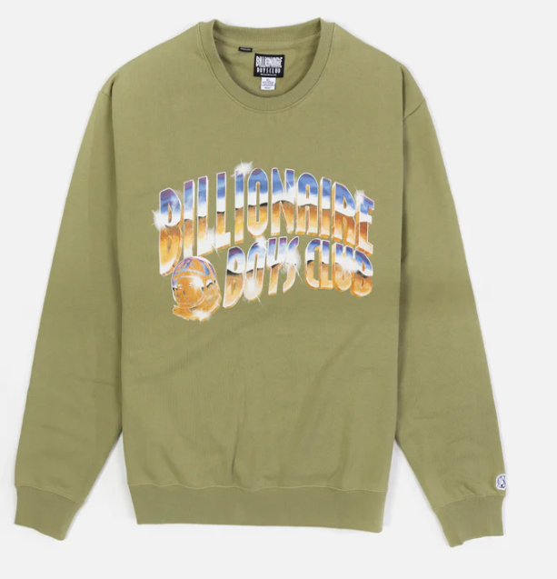 BILLIONAIRE BOYS CLUB MENS CREW CHROME GRAPHIC OVERSIZED SZ L