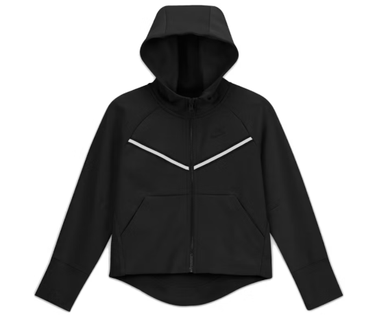 Nike Girls Tech Fleece Hoodie Black/Black SZ SMALL