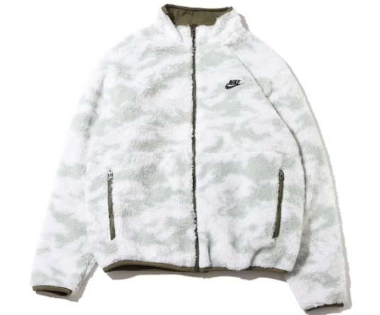 Nike Sportswear Club Fleece Plus Reversible Winterized Top Jacket Medium Olive/Black SZ L