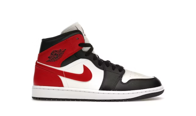 Jordan 1 Mid Gym Red Off Noir WMNS Sz 8