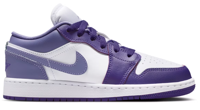 Jordan 1 Low Court Purple White Dusty Amethyst (GS) SZ 6Y MISSING LID