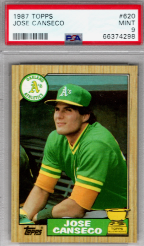 Jose Canseco 1987 Topps #620 Rookie PSA 9