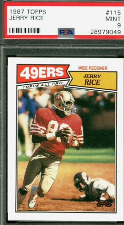 1987 TOPPS #115 JERRY RICE 49ERS PSA 9