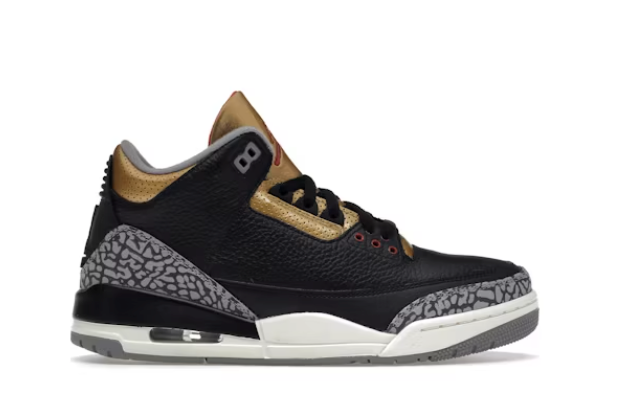 Jordan 3 Retro Black Cement Gold (WMNS) Sz 6.5 (No lid)