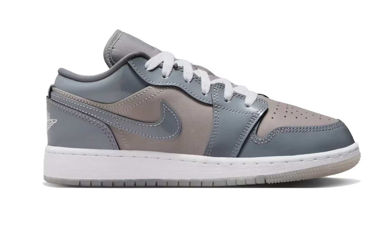 Sz 6.5Y Air Jordan 1 LOW SE (GS) 'Grey White'