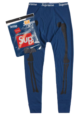 Supreme Hanes Bones Thermal Pant (1 Pack) Blue SZ XL