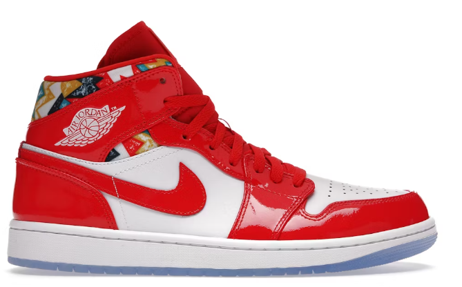 Jordan 1 Mid Barcelona Sweater Red Patent SZ 12 USED