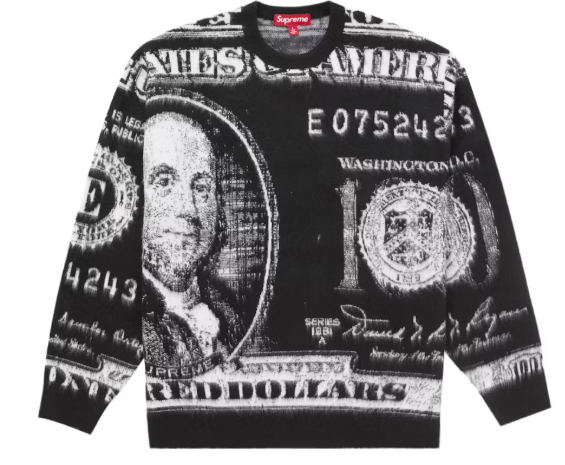 Supreme Money Sweater Black SZ M