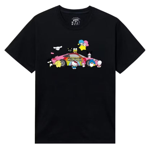 Anti Social Social Club x Hello Kitty Racing Tee Black SZ SMALL