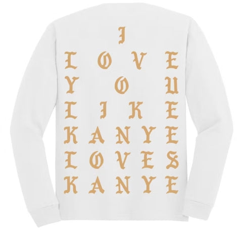 Kanye West Dallas Pablo Pop-Up Kanye Loves Kanye L/S Tee White SZ L