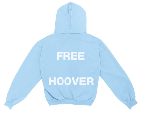 Kanye West & Drake Free Hoover Hoodie Light Blue SZ LARGE