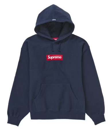 Supreme Box Logo Hooded Sweatshirt Sweatshirt (FW24) Navy SZ LARGE DEFECT HOLES