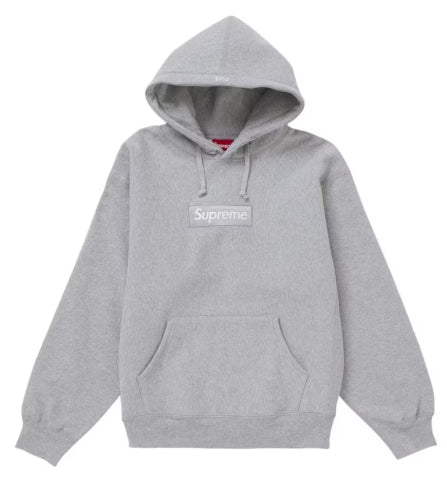 Supreme Box Logo Hooded Sweatshirt Sweatshirt (FW24) Heather Grey XXL DEFECT STAIN