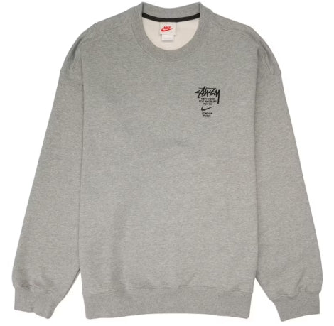Nike x Stussy International Crewneck Sweatshirt Heather Grey SZ SMALL