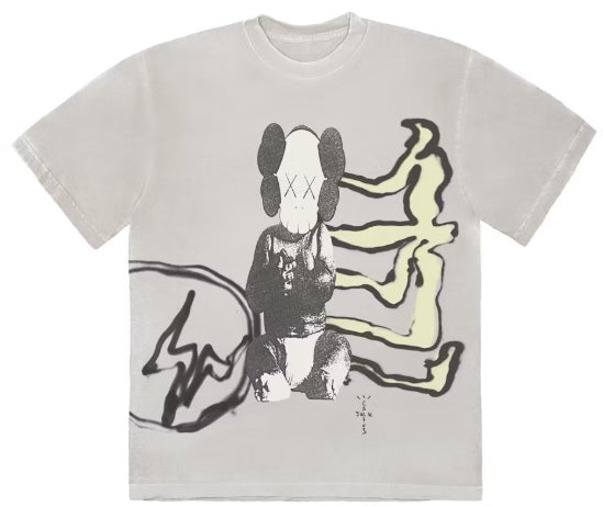 Travis Scott Cactus Jack + Kaws For Fragment Tee Aged Yellow SZ XXL
