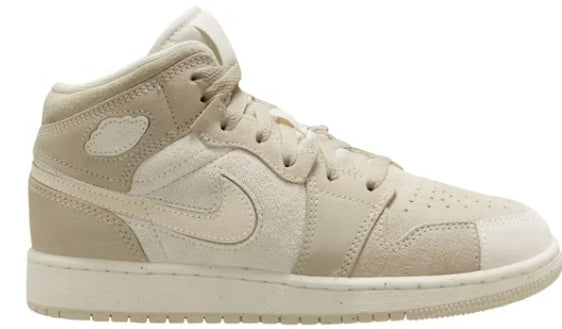 Jordan 1 Mid SE Craft Pale Ivory (GS) SZ 4Y (NO LID)