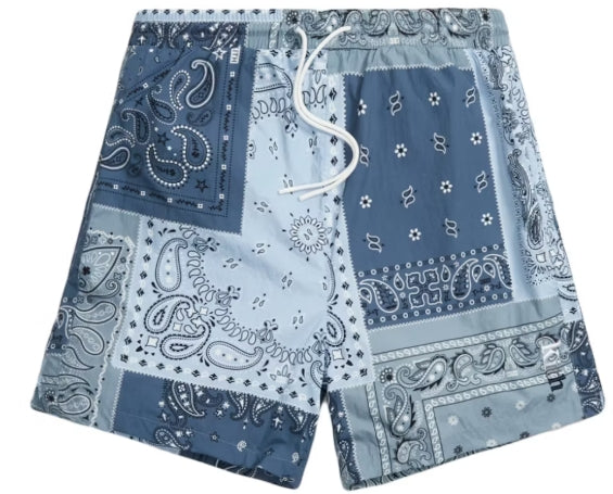 Kith Printed Active Swim Shorts Indigo Blue SZ XL