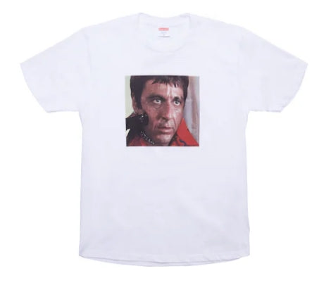 Supreme Scarface Shower Tee White sz M (small tear)