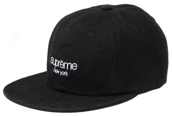Supreme Napped Canvas Classic Logo 6-Panel Black