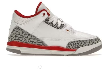 Jordan 3 Retro Cardinal (PS) SZ 2.5Y (NO LID)