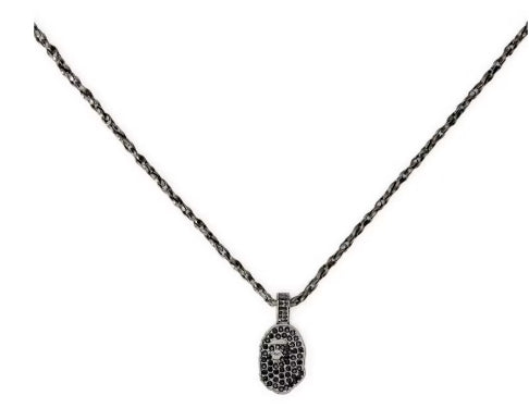 BAPE x Dover Street Market Special Camo Swarovski Ape Head Necklace Black