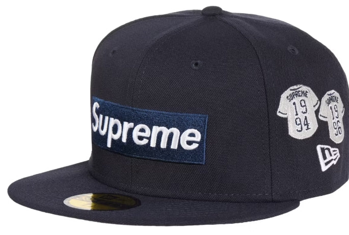 Supreme Jerseys Box Logo New Era Fitted Hat Navy