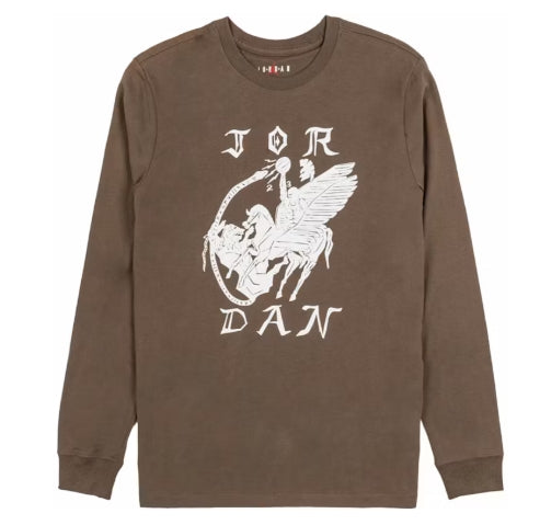 Nike Jordan Flight Artist Series by Umar Rashid L/S Tee Palomino Brown SZ M