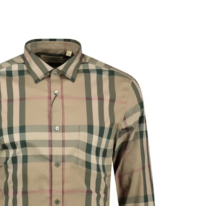 Burberry Classic Check Shirt Beige Sz Medium