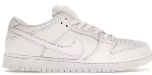 Nike SB Dunk Low Pro Triple White SZ 8.5 (NO LID)