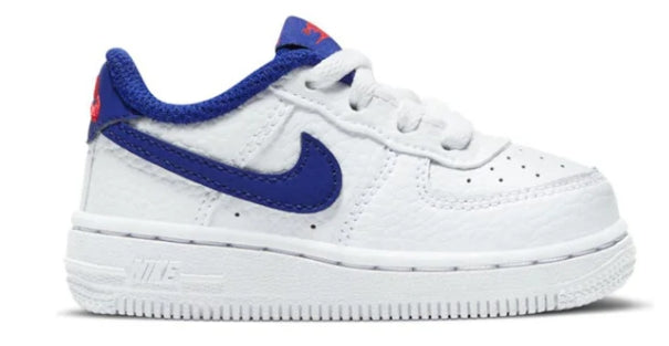 Nike Air Force 1 Low White Deep Royal Blue University Red (TD) (SZ 4)