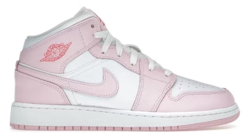 Jordan 1 Mid Pink Foam Fire Red (GS) SZ 5.5Y