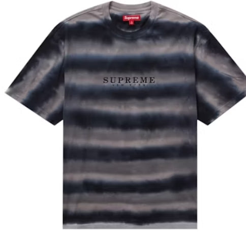 Supreme Dyed Stripe S/S Top Black SZ LARGE