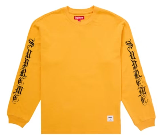 Supreme Old English L/S Top Yellow SZ LARGE