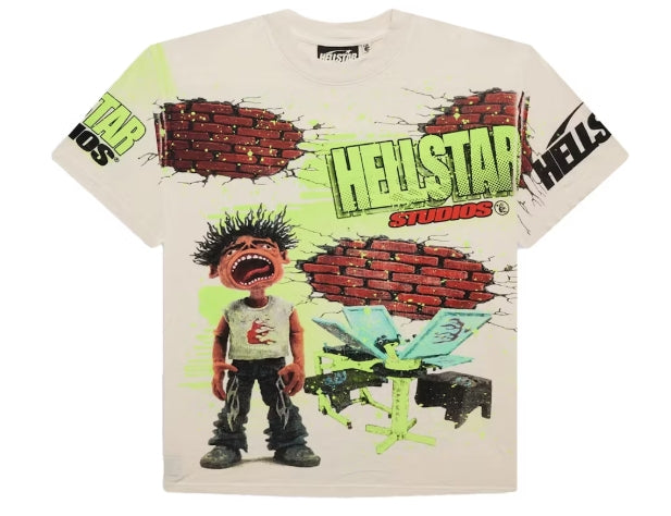 Hellstar Studios Brick Wall T-shirt White SZ M