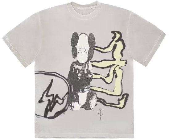 Travis Scott Cactus Jack + Kaws For Fragment Tee Aged Yellow SZ LARGE