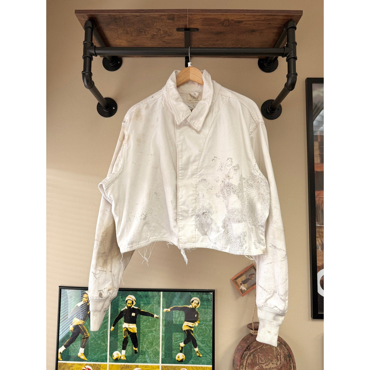 80s Military Supply White Sateen Type II Cropped Jacket