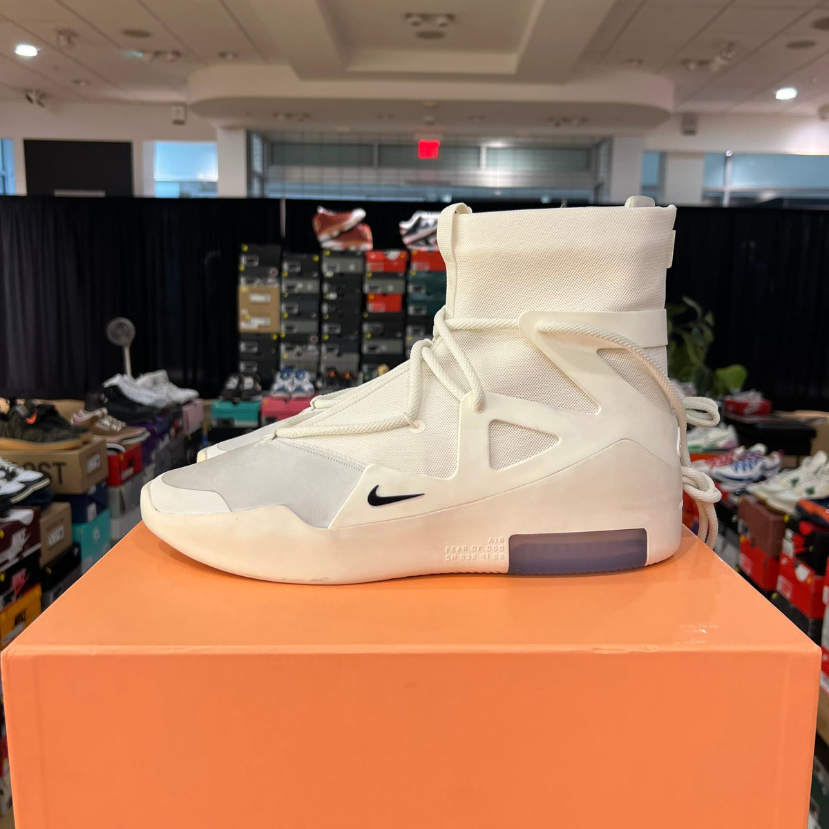 Nike Air Fear Of God 1 Sail Black used yellowing