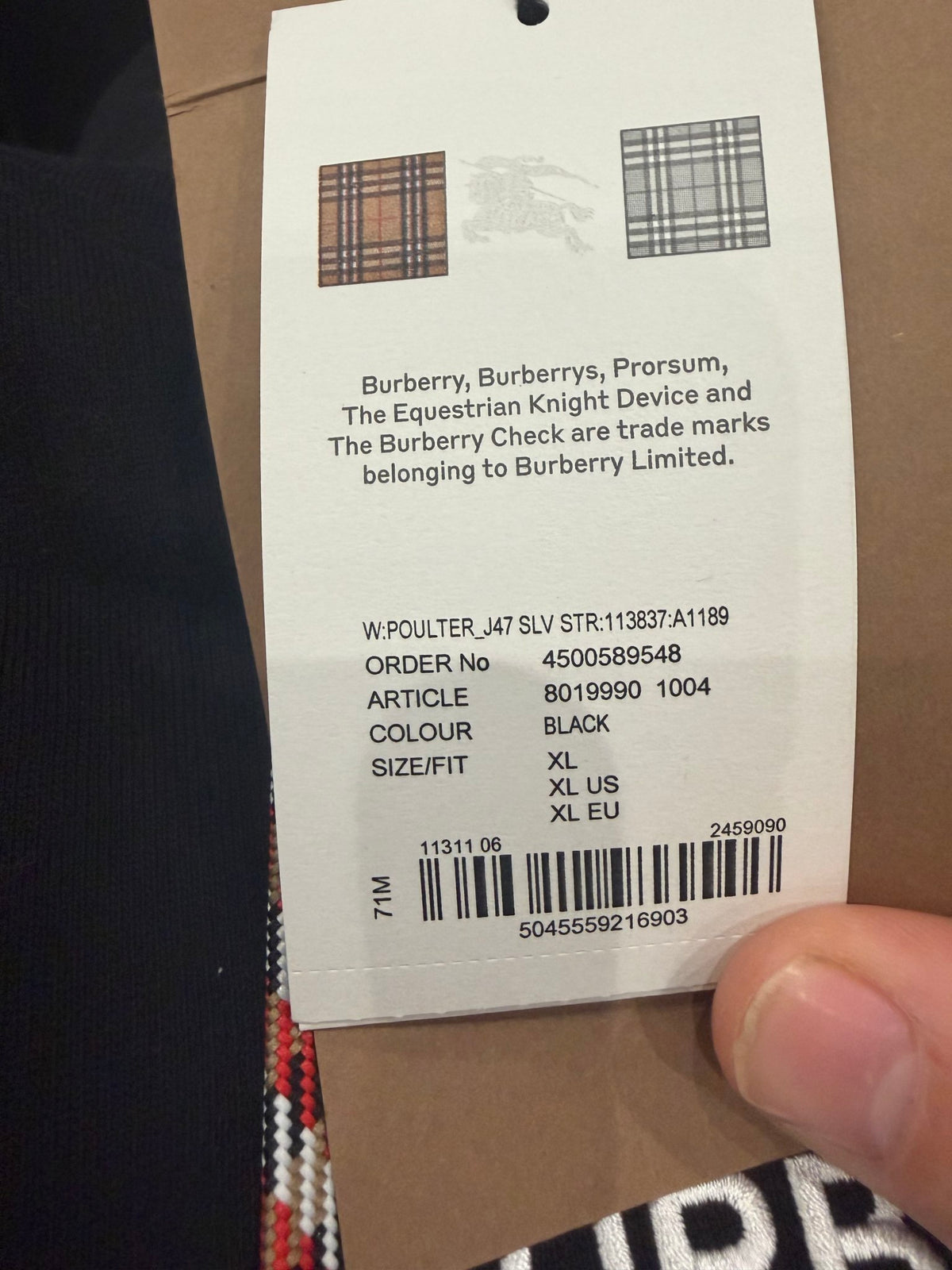 Burberry Women's Embroidered Logo Oversized Hoodie Black
