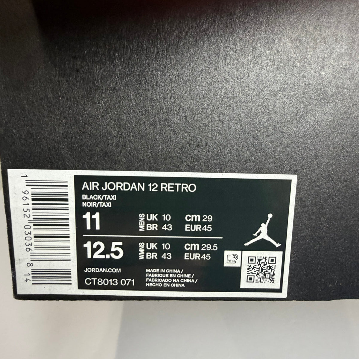 Jordan 12 Retro Black Taxi (used)
