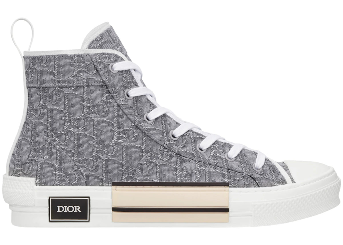 Dior B23 High Top Ruthenium Metallic Thread Dior Oblique Jacquard