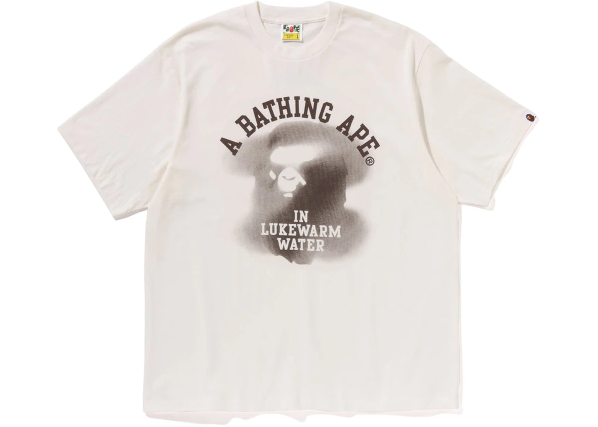 BAPE Water Print College Logo Relaxed Fit Tee White/Ivory
