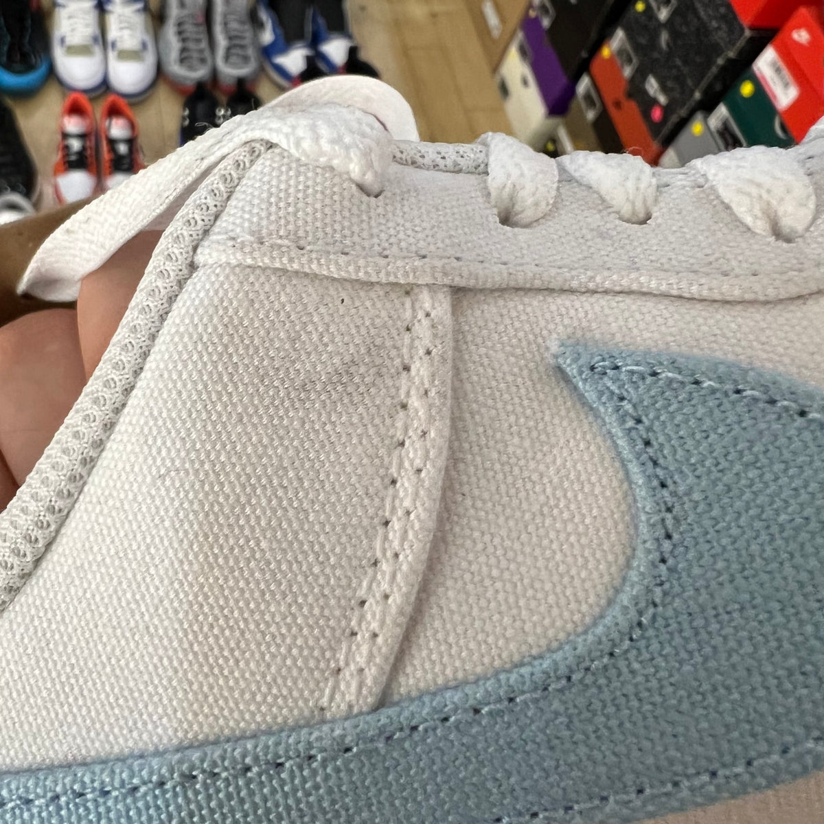 Nike Air Force 1 Indigo (Women's) Tear on heel tab