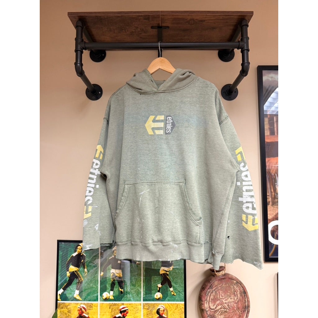 90s Etnies Thrashed Heather Green Hoodie