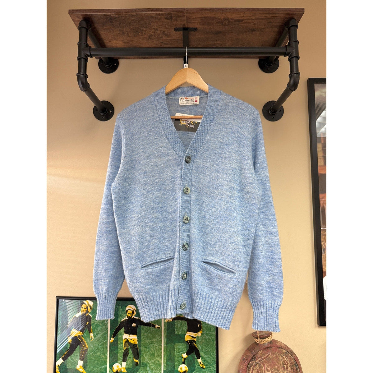 70s Cooper Brand Blue Orlon Cardigan